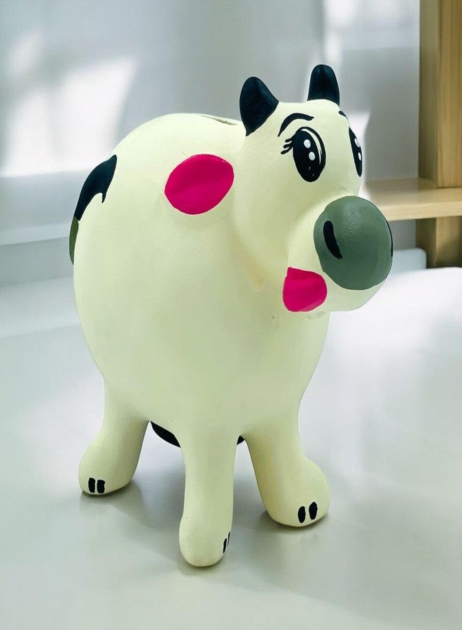 Shabana Art Potteries Earthenware Cow Coin Bank/Kids Saving Bank - Image 1